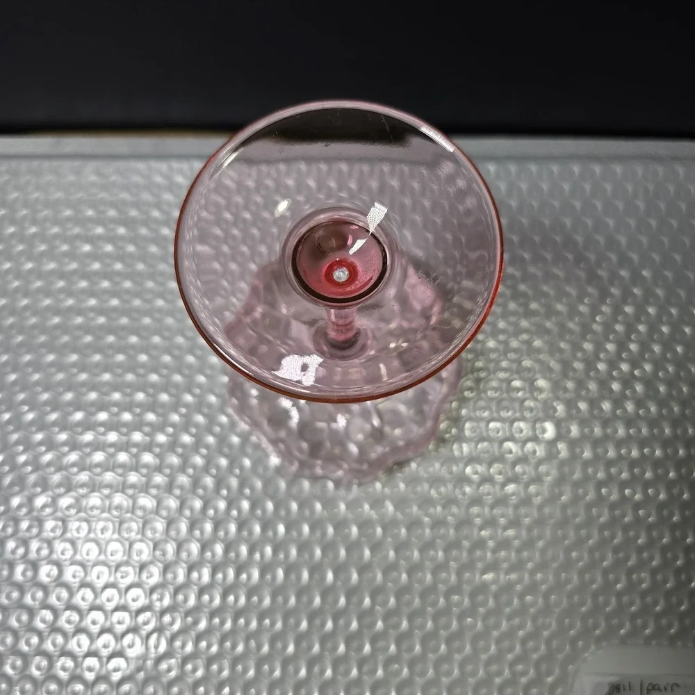 The Wine Savant Flower Shaped Coupe Glass Wavy Pedals Pink